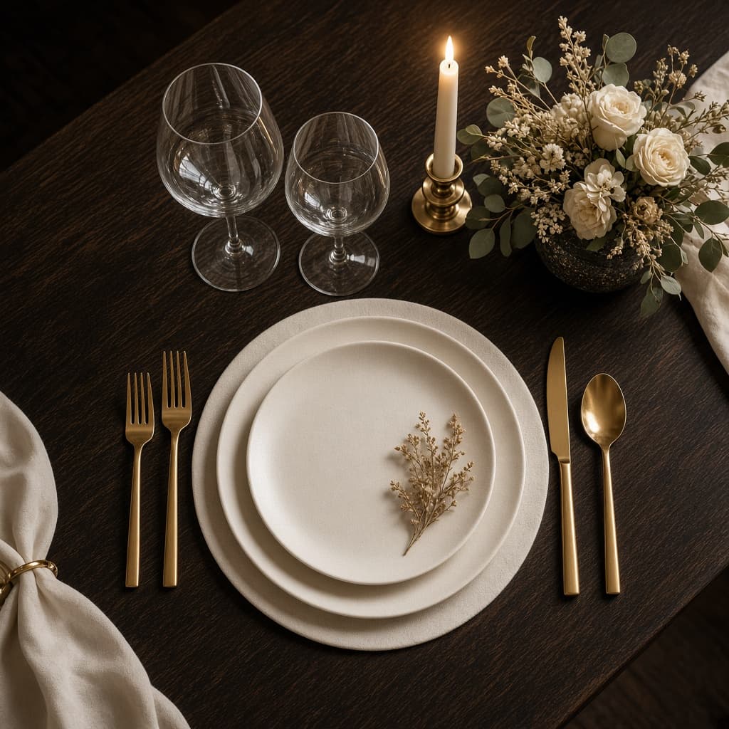Gold table setting