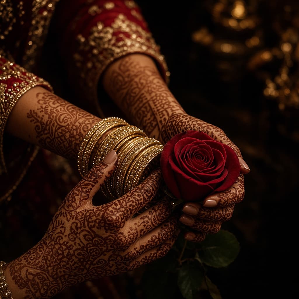 Henna and gold bangles