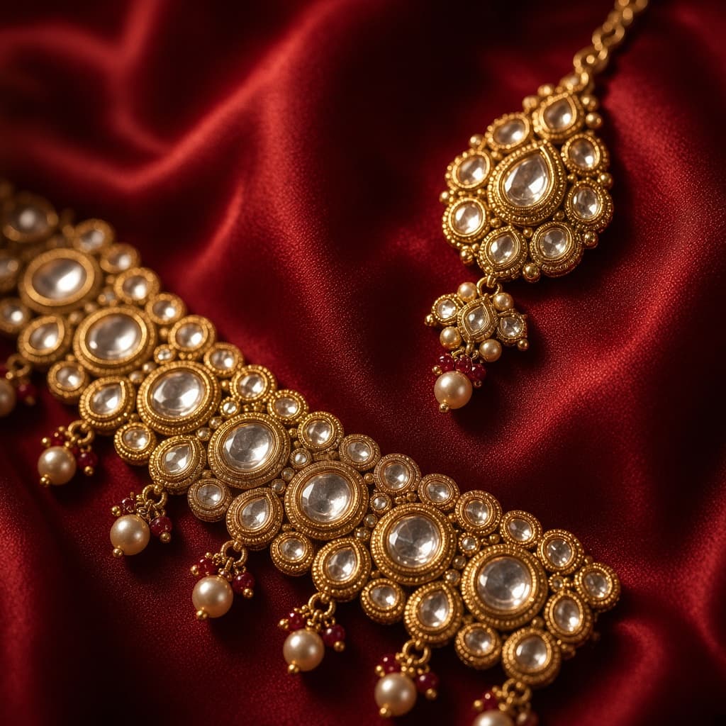 Gold kundan jewelry
